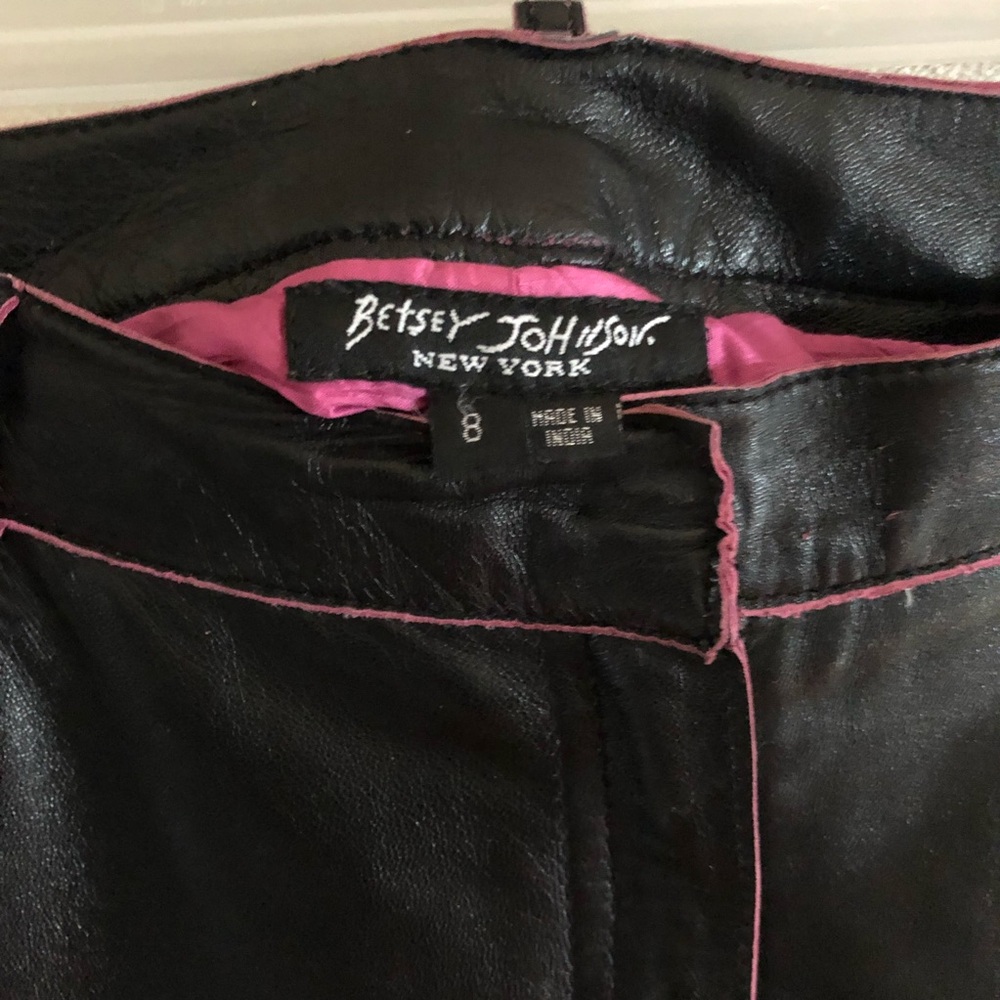 Betsey Johnson leather bootcut pants black - Picture 3 of 7